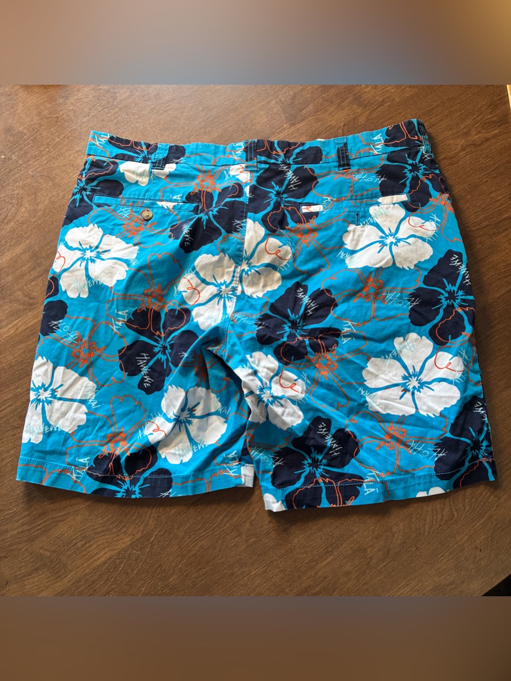 Club Room Mens Floral Shorts 36  Blue 9in Inseam